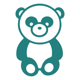 Sitting Big Nose Panda Decal (Turquoise)